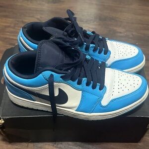 Jordan Blue and White Men's 1 Low SE Sneakers